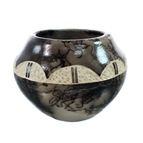 Native American Navajo Horse Hair Pottery JX130478